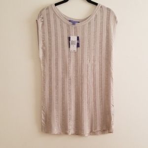 New Vivienne Tam Pearl Beige Sleeveless Top XS